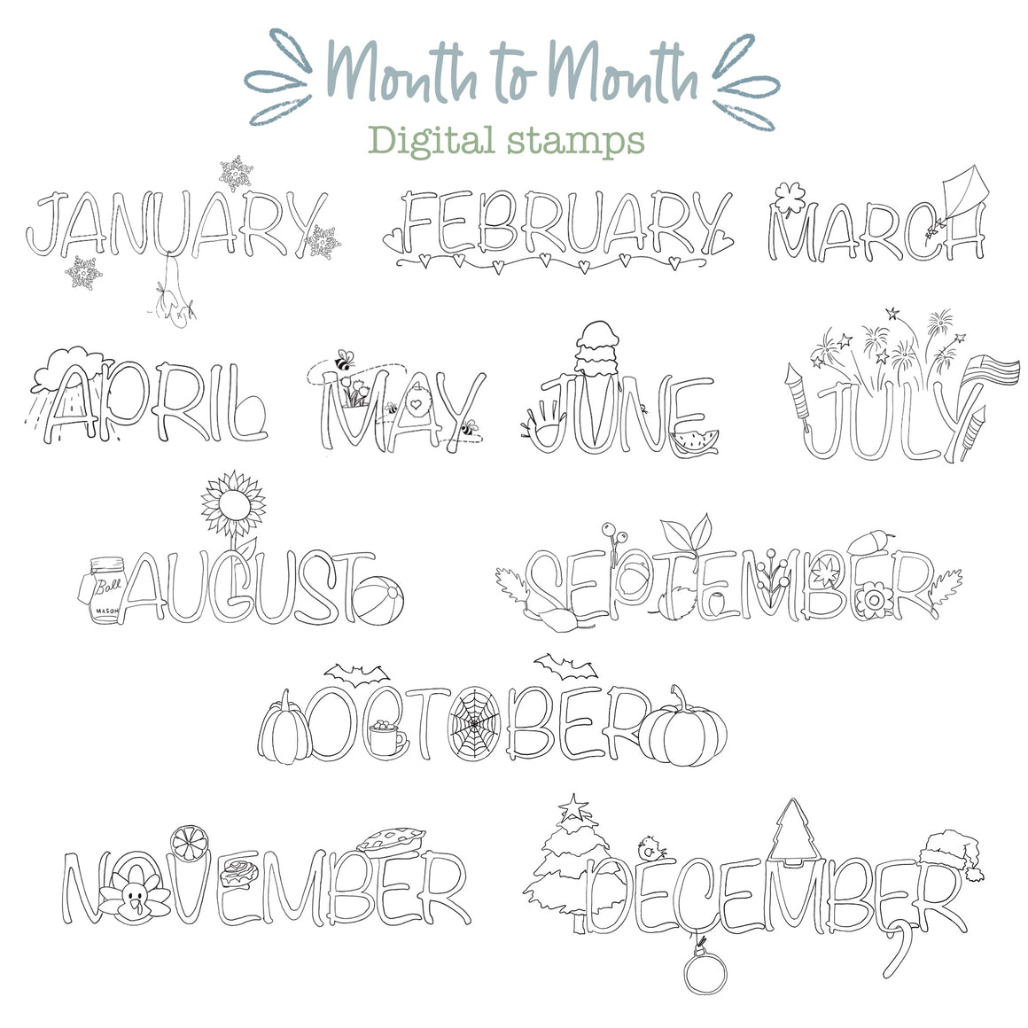 Month to Month Illustrations