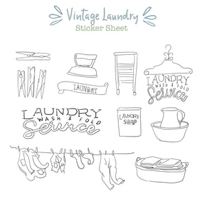 Vintage Laundry Sticker Sheet