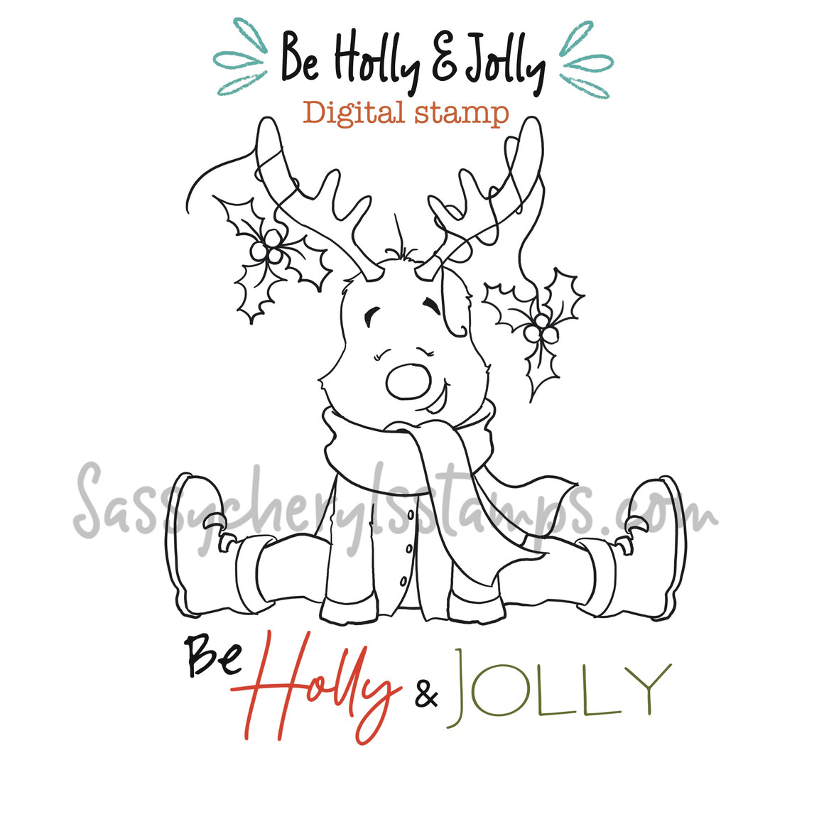 Be Holly & Jolly Christmas Reindeer