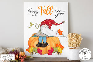 Happy Fall Y'all Pumpkin Gnome