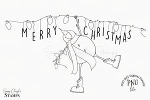 Merry Christmas Lights Snowman