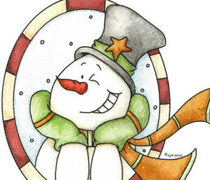 Flirty little snowman winking illustration